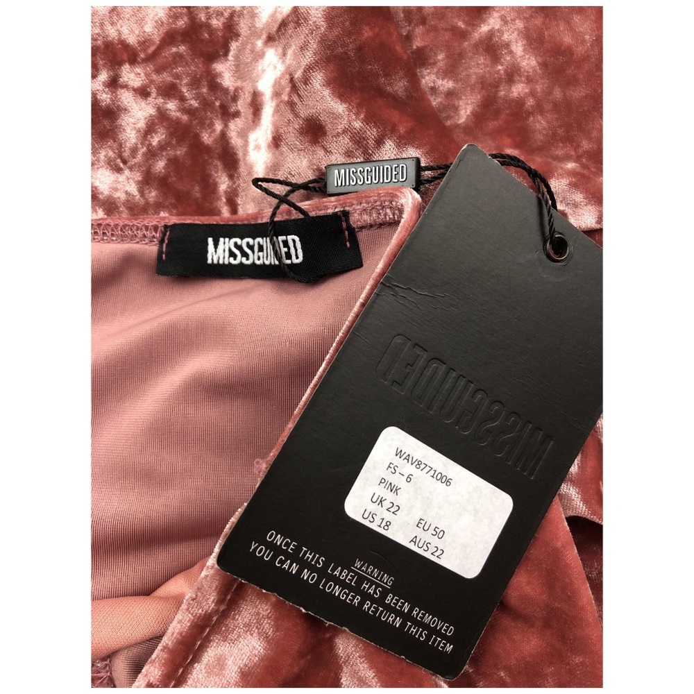 NWT Missguided velvet Cold Shoulder Stretchy Dress - Picture 6 of 8